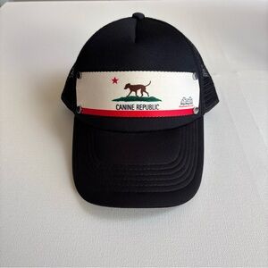 Buckle-Down Canine Republic Dog California Flag Trucker Hat Black Snapback Cap